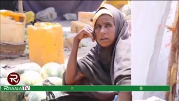 Shacabka Magaalada marka oo qaati ka taagan burcad maalin cad dhac ugeysta.