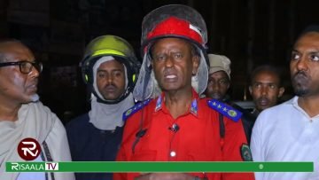Taliyaha Ciidanka Dab-demiska Somaliland oo ka warbixinaya dabka suuqa weyn ee Caasimada Hargeysa Qa